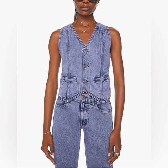Mother Masked Driver Purple Vest Denim Size XS - Picture 5 of 10